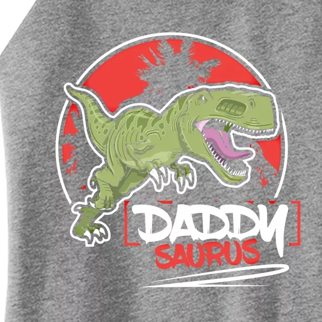 Funny Fathers Day Gift Idea Daddysaurus Rex Gift Women’s Perfect Tri Rocker Tank