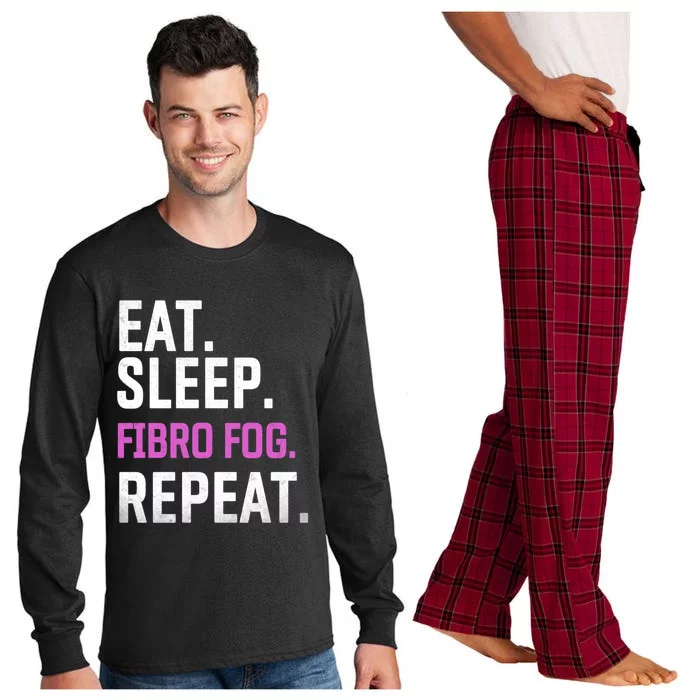 Fibro Fog Day Lupus Awareness Fibromyalgia Eat Sleep Fibro Gift Long Sleeve Pajama Set