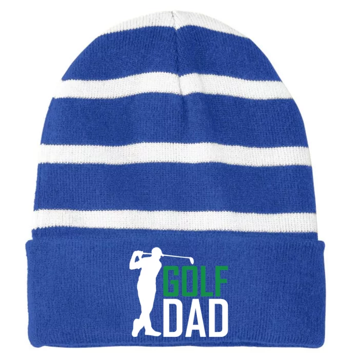 Funny Father's Day Golf Dad Gift For Dad Striped Beanie with Solid Band