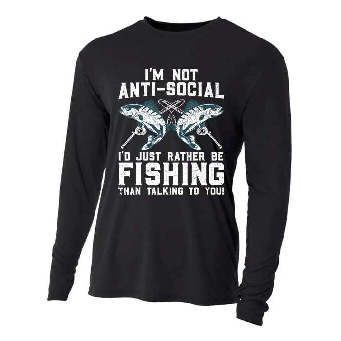 Funny Fishing Design For Wo Fisherman Fishing Lover Cooling Performance Long Sleeve Crew