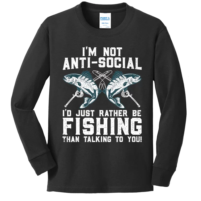 Funny Fishing Design For Wo Fisherman Fishing Lover Kids Long Sleeve Shirt