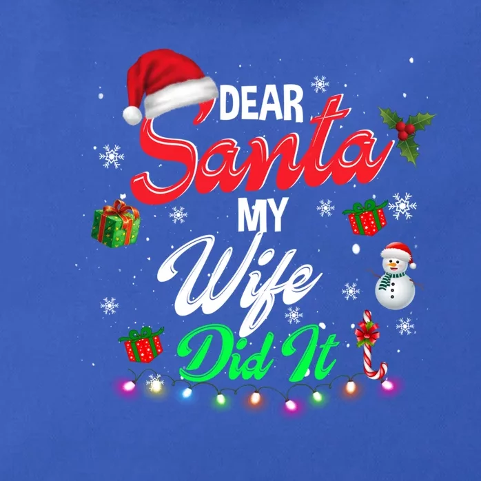 Family Funny Dear Santa My Wife Did It Christmas Pajama Cool Gift Zip Tote Bag