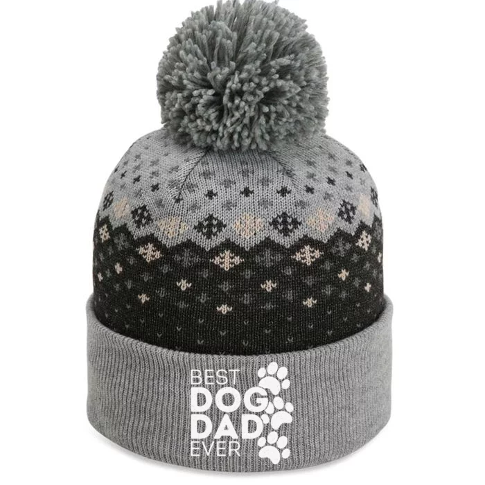 Funny Fathers Day Gift Idea Best Dog Dad Ever The Baniff Cuffed Pom Beanie