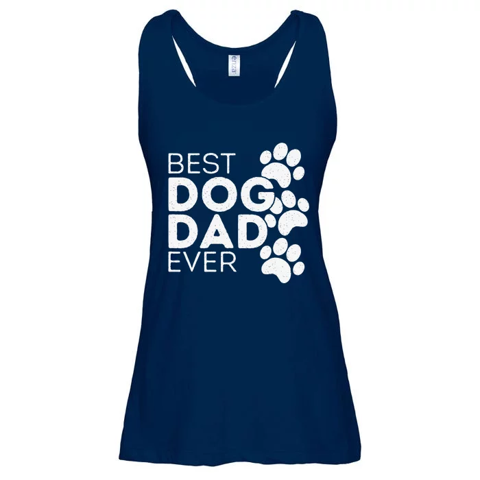 Funny Fathers Day Gift Idea Best Dog Dad Ever Ladies Essential Flowy Tank