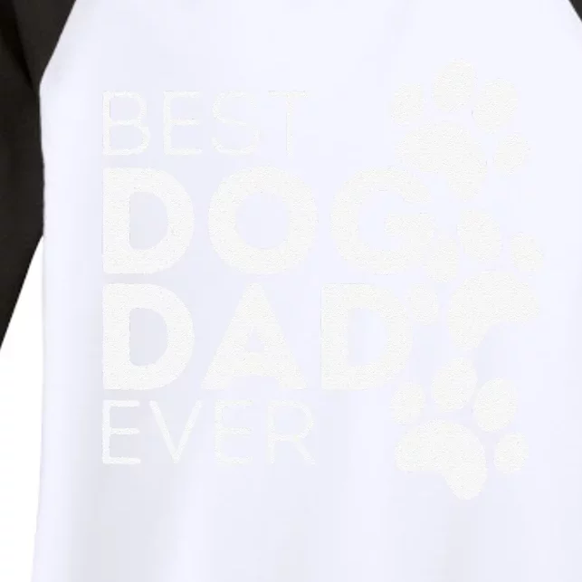 Funny Fathers Day Gift Idea Best Dog Dad Ever Women's Tri-Blend 3/4-Sleeve Raglan Shirt