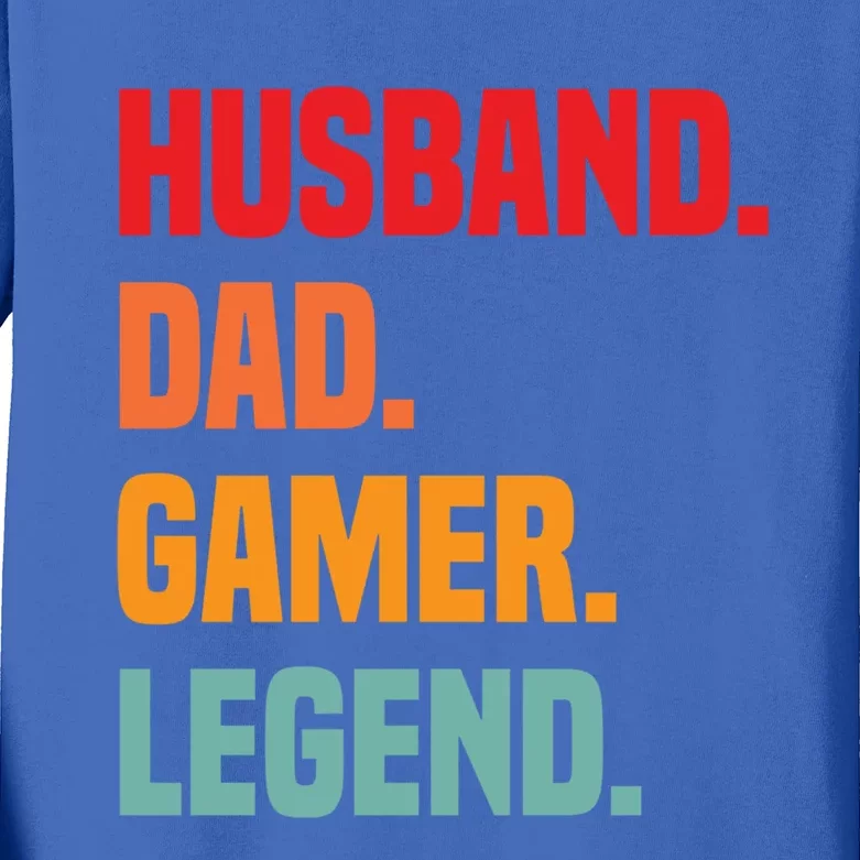 Funny FatherS Day Husband Dad Gamer Legend Video Games Funny Gift Kids Long Sleeve Shirt