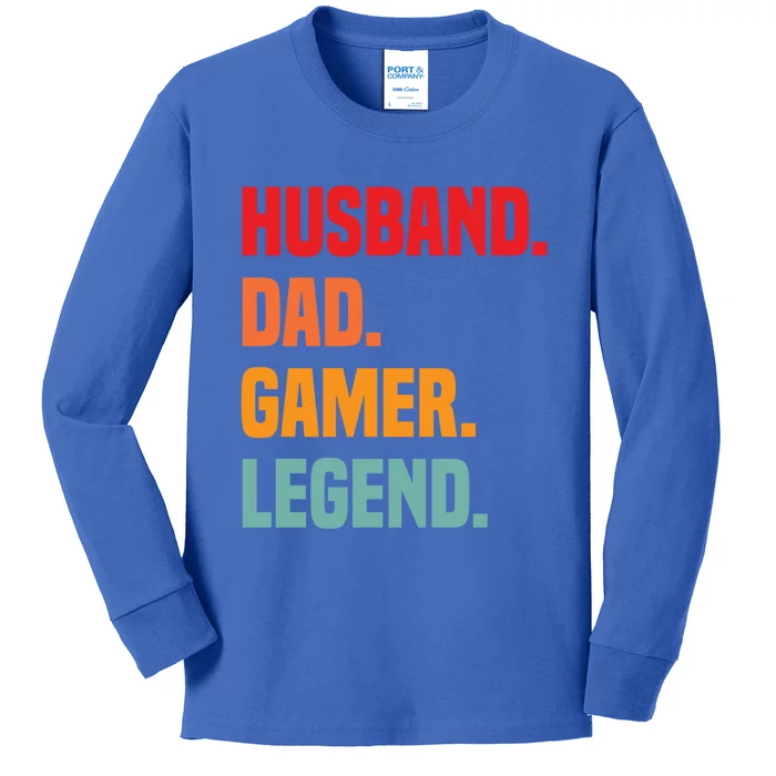 Funny FatherS Day Husband Dad Gamer Legend Video Games Funny Gift Kids Long Sleeve Shirt