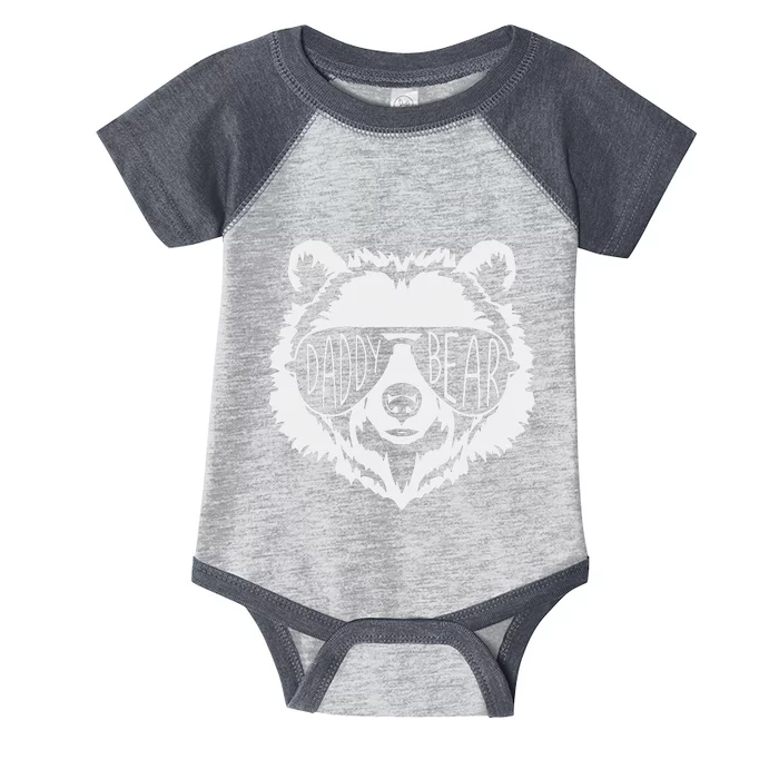 Funny Father's Day Daddy Bear Face With Sunglasses Infant Baby Jersey Bodysuit