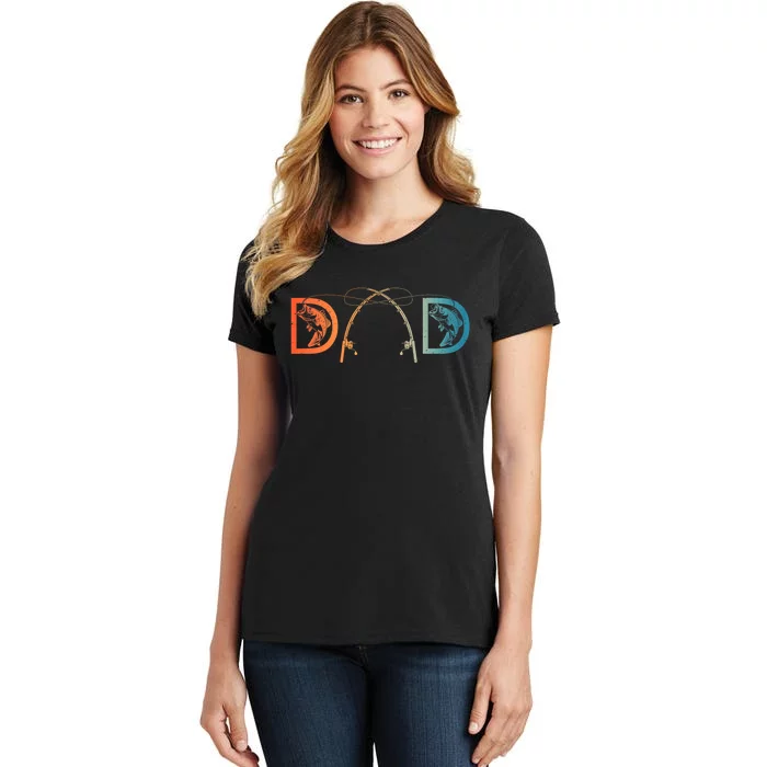 Funny Fishing Dad Art For Dad Fathers Day Fishing Lover Women's T-Shirt