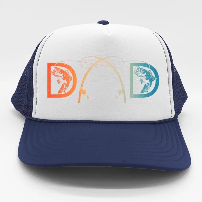 Funny Fishing Dad Art For Dad Fathers Day Fishing Lover Trucker Hat