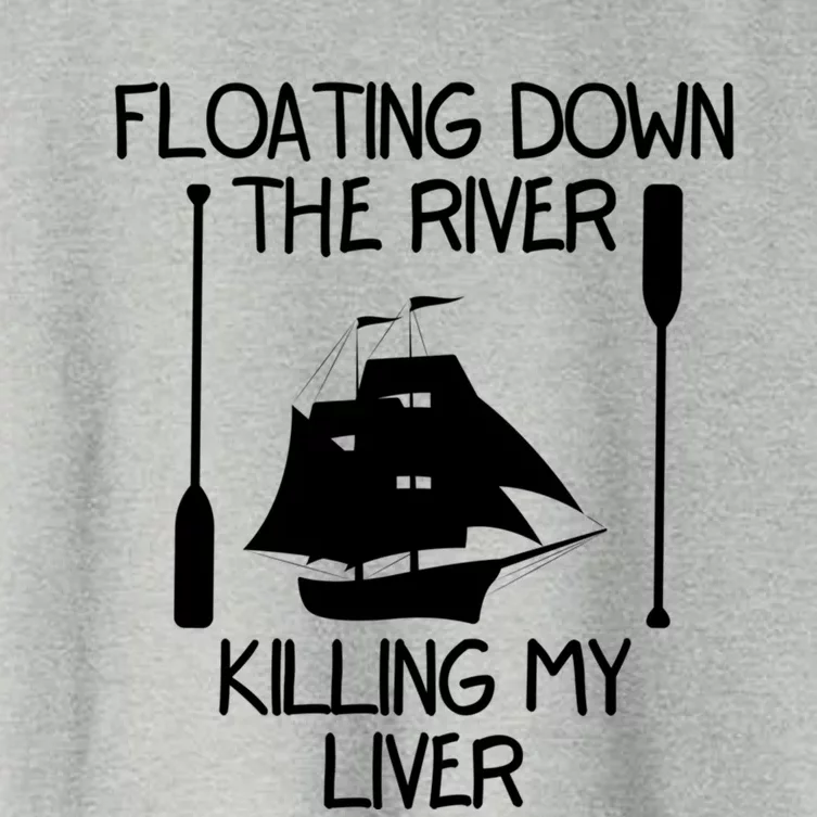 Funny Floating Down The River Killing My Liver Adventurers Gift Women's Crop Top Tee