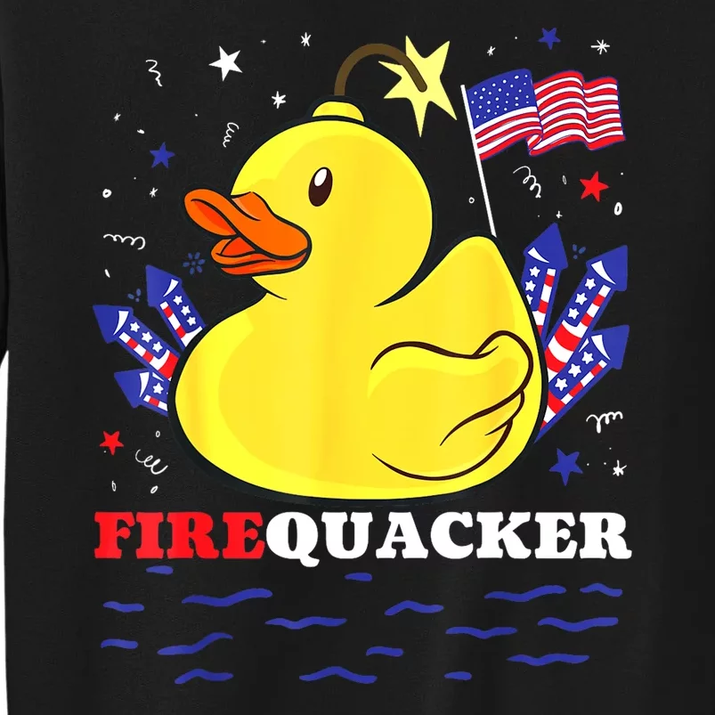 Funny Firecracker Duck 4th Of July Patriotic Day Usa Flag Gift Sweatshirt