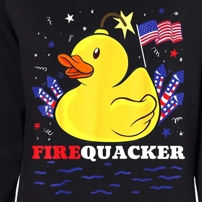 Funny Firecracker Duck 4th Of July Patriotic Day Usa Flag Gift Womens California Wash Sweatshirt