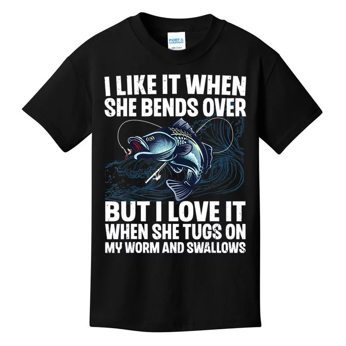 Funny Fishing Design For Men Women Fishing Fish Fisherman Kids T-Shirt