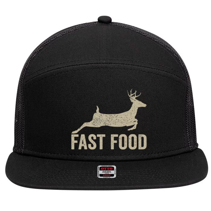 Fast Food Deer Hunter Hunting 7 Panel Mesh Trucker Snapback Hat