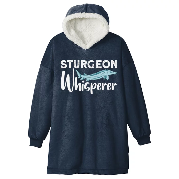 Funny Fishing Design Women Sturgeon Fishing Lovers Hooded Wearable Blanket