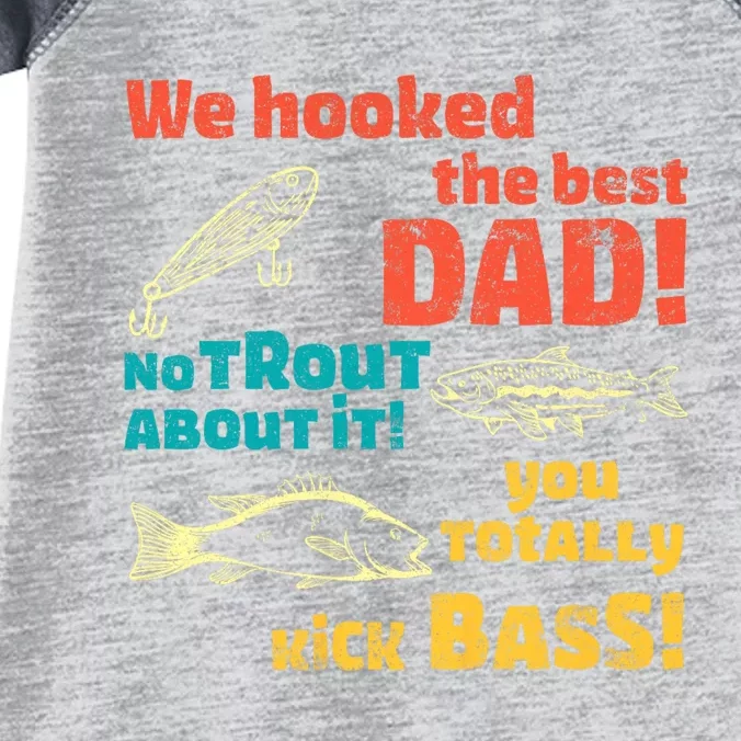 Funny Fishing Dad FatherS Day Fisherman Hooked The Best Dad Infant Baby Jersey Bodysuit