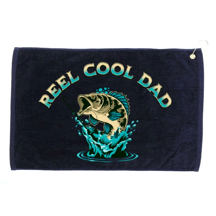 Funny Fathers Day Daddy Dad Joke Pun Reel Cool Dad Gift Grommeted Golf Towel