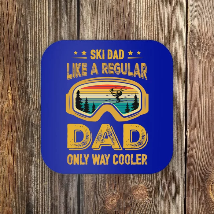 Funny Fathers Day Novelty For Cool Ski Dad Cute Gift Coaster