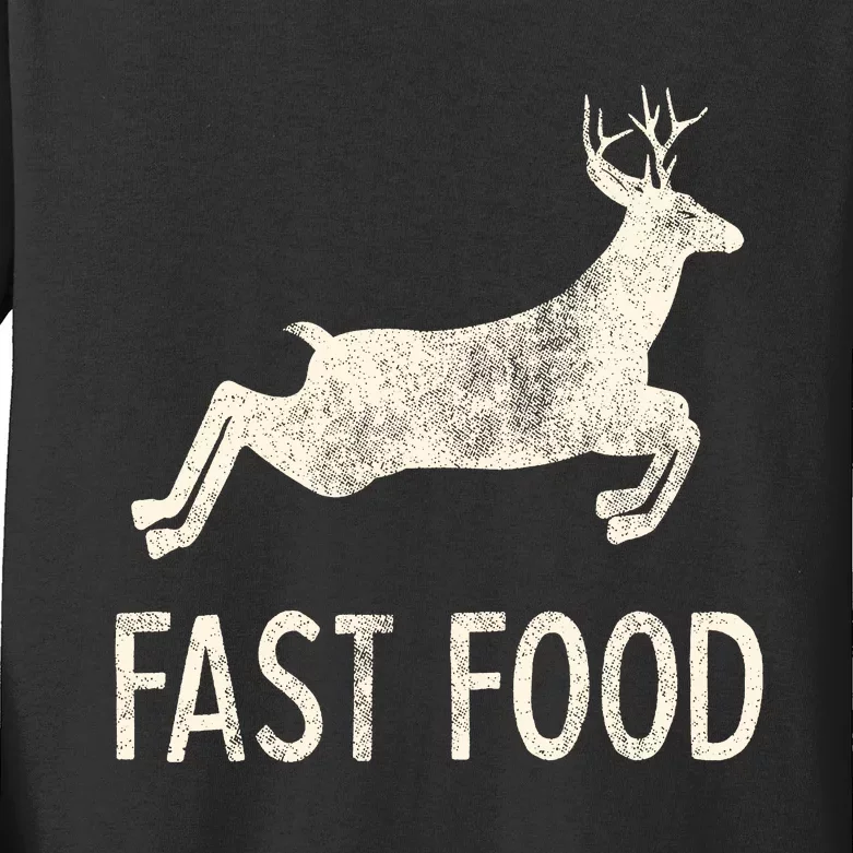 Fast Food Deer Rude Offensive Gifts For Hunters Kids Long Sleeve Shirt