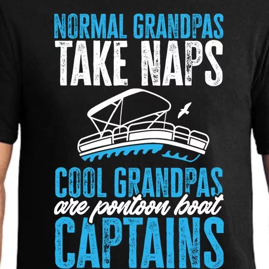 Funny FatherS Day Cool Grandpas Are Pontoon Boat Captains Pajama Set