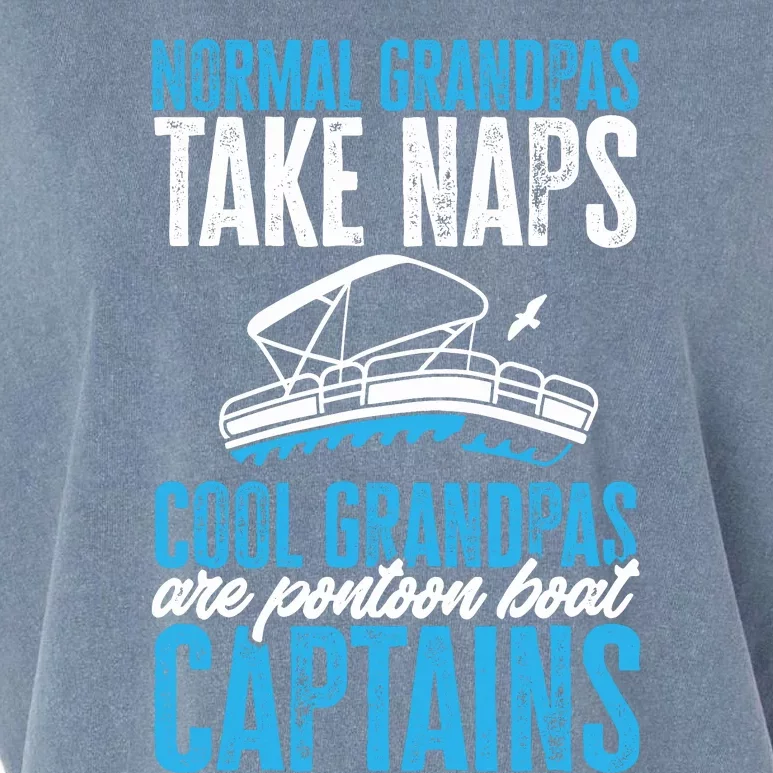 Funny FatherS Day Cool Grandpas Are Pontoon Boat Captains Garment-Dyed Women's Muscle Tee