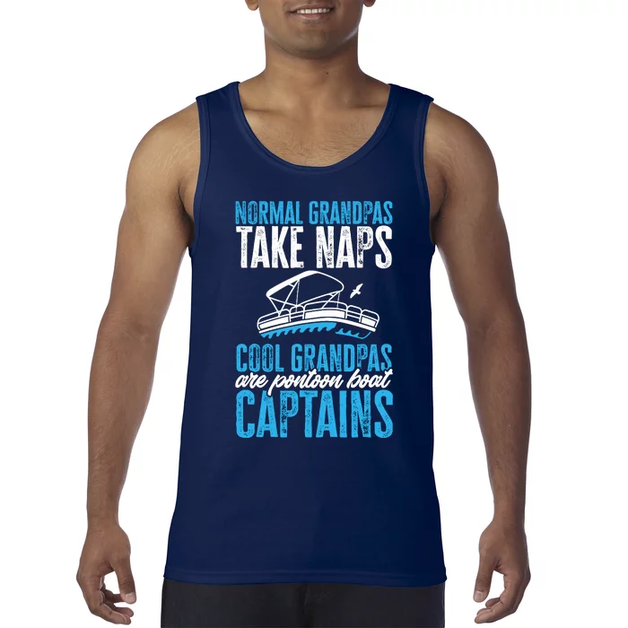 Funny FatherS Day Cool Grandpas Are Pontoon Boat Captains Tank Top