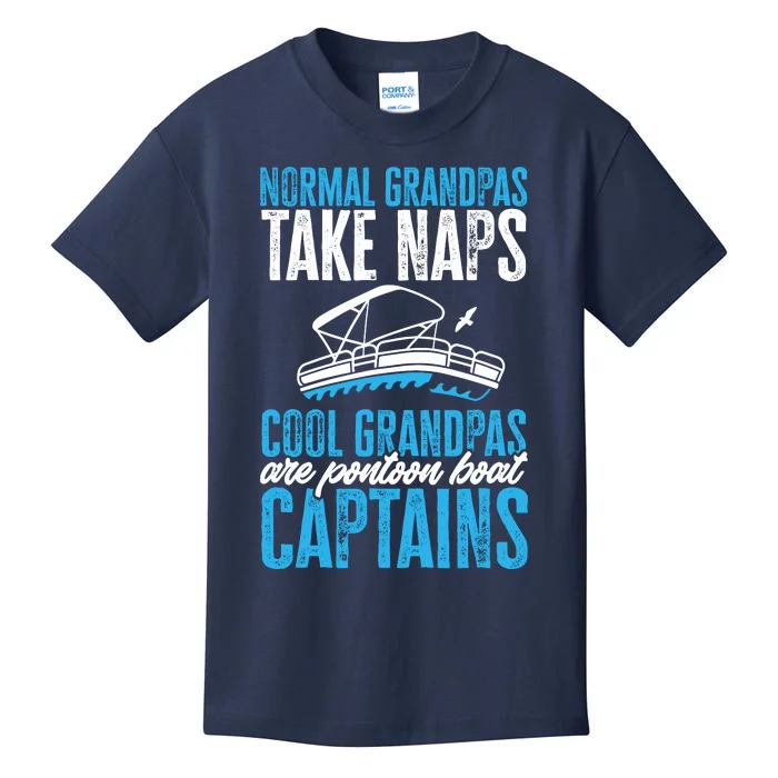 Funny FatherS Day Cool Grandpas Are Pontoon Boat Captains Kids T-Shirt