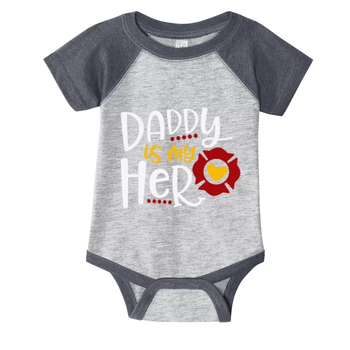 Firefighter Fathers Day Daddy Is My Hero Gift Idea Infant Baby Jersey Bodysuit