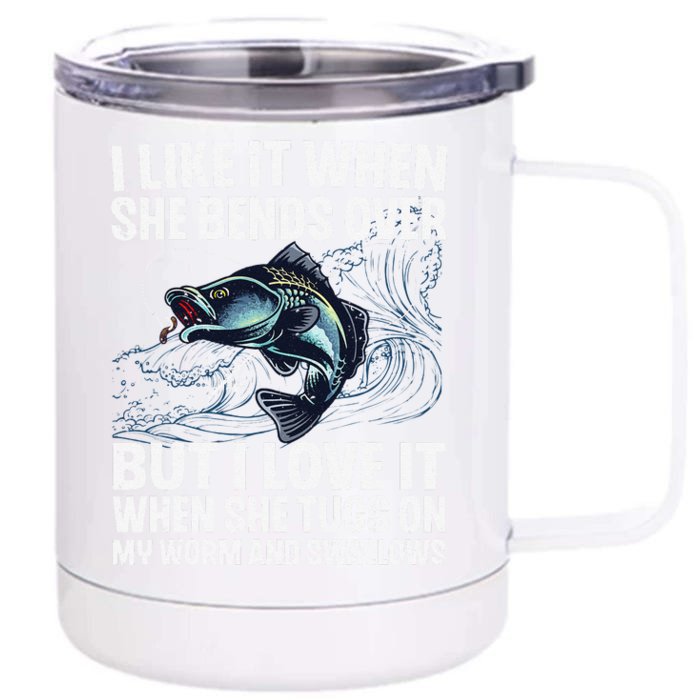 Funny Fishing Design For Fishing Fish Fisherman Gift Front & Back 12oz Stainless Steel Tumbler Cup