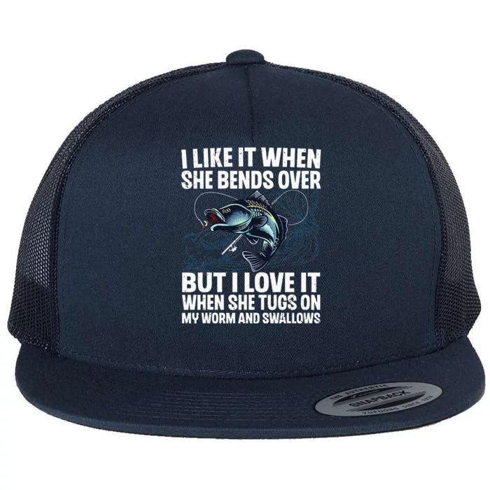 Funny Fishing Design For Fishing Fish Fisherman Flat Bill Trucker Hat