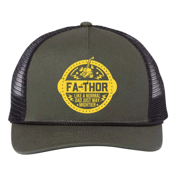 Fa-Thor - fathers day fathers day gift dad father Retro Rope Trucker Hat Cap