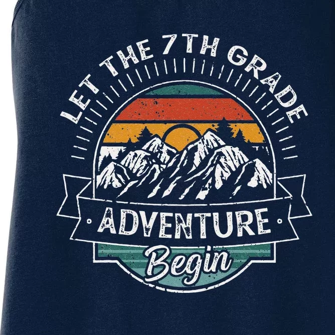 Funny First Day Of School Let The 7th Grade Adventure Begin Women's Racerback Tank