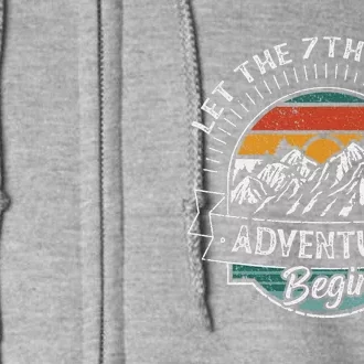 Funny First Day Of School Let The 7th Grade Adventure Begin Full Zip Hoodie