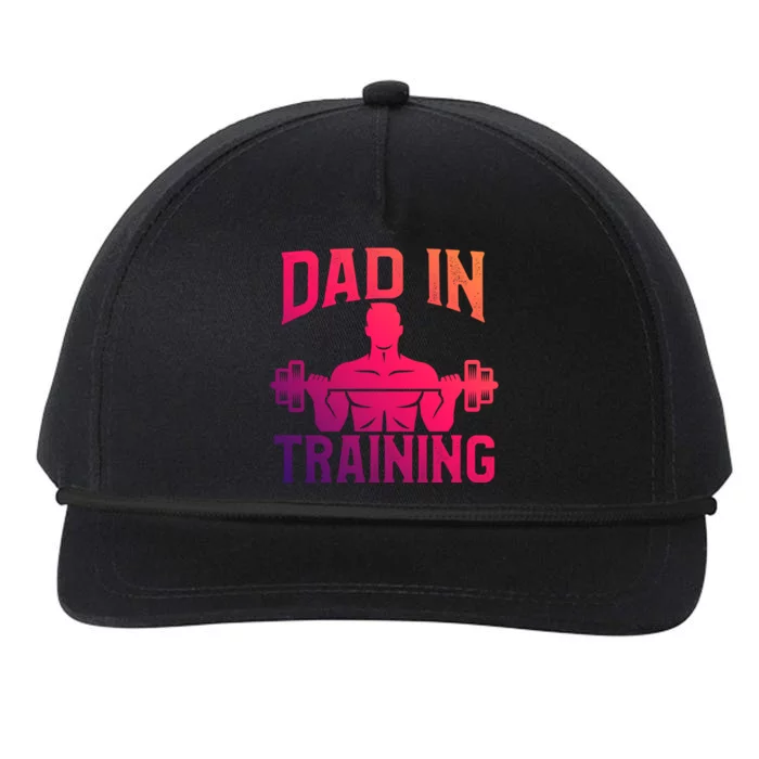 First Fathers Day Dad In Training Funny Workout Gym Gift Cute Gift Snapback Five-Panel Rope Hat