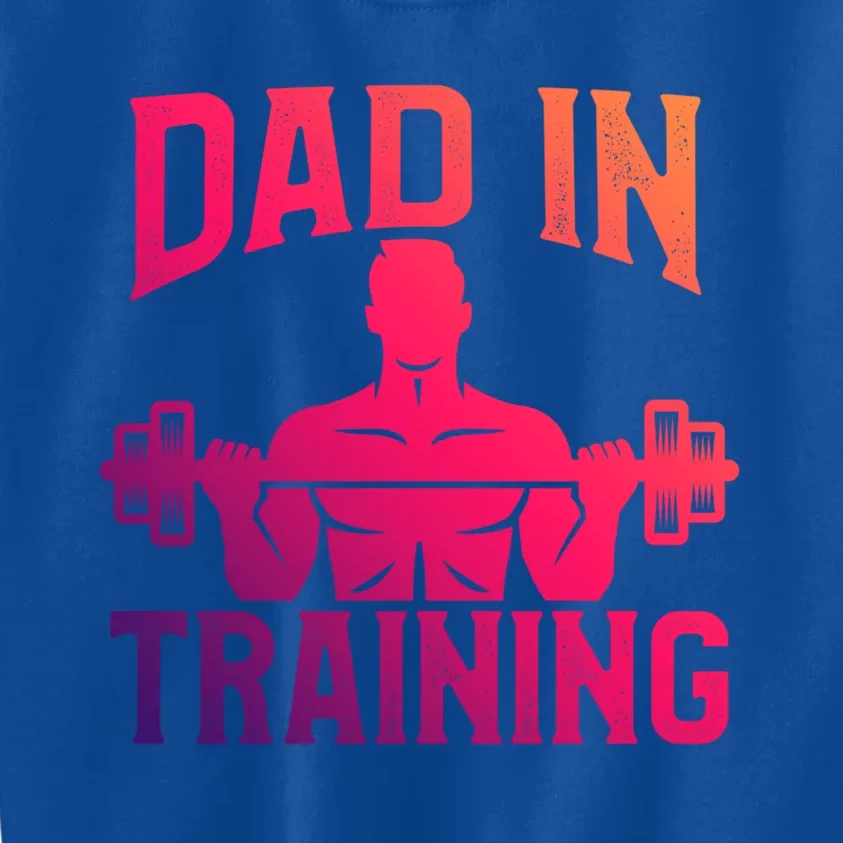 First Fathers Day Dad In Training Funny Workout Gym Gift Cute Gift Kids Sweatshirt