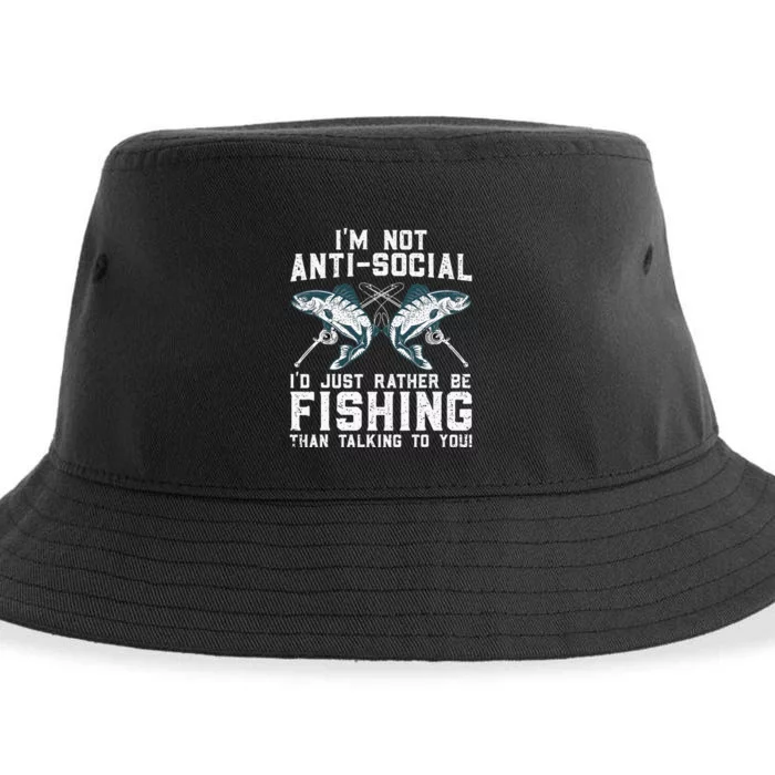 Funny Fishing Design For Fisherman Fishing Lover Sustainable Bucket Hat