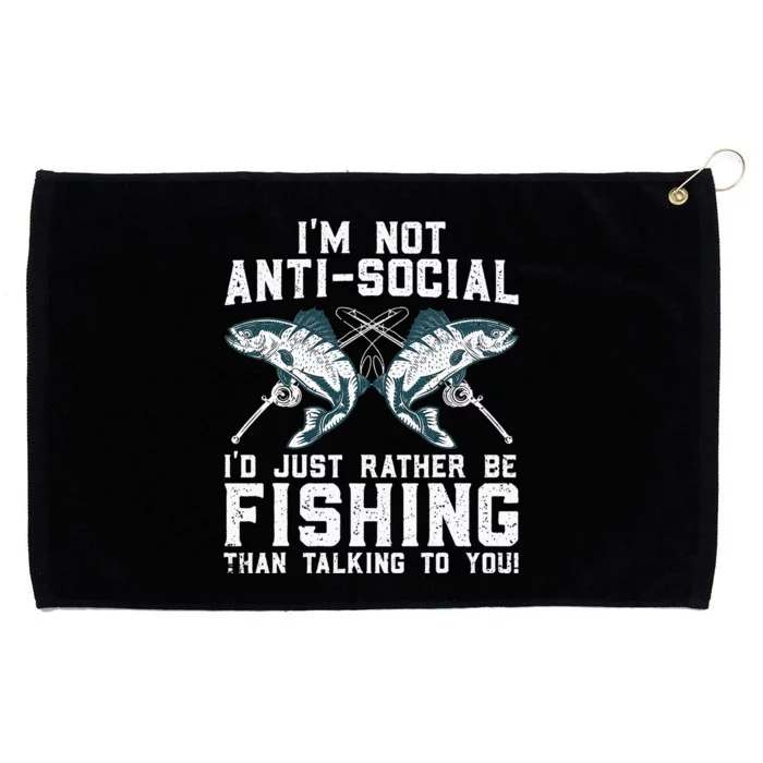 Funny Fishing Design For Fisherman Fishing Lover Grommeted Golf Towel