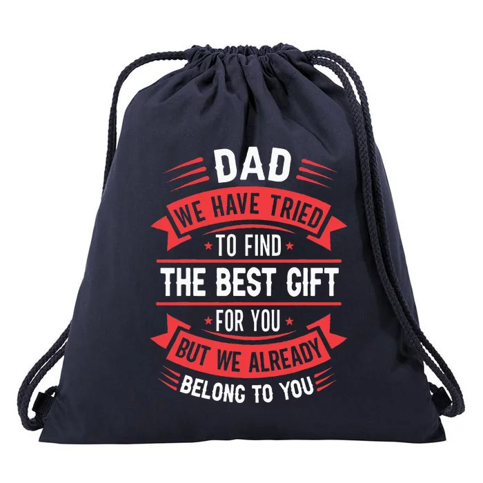 Funny Fathers Day From Daughter Son Wife Drawstring Bag