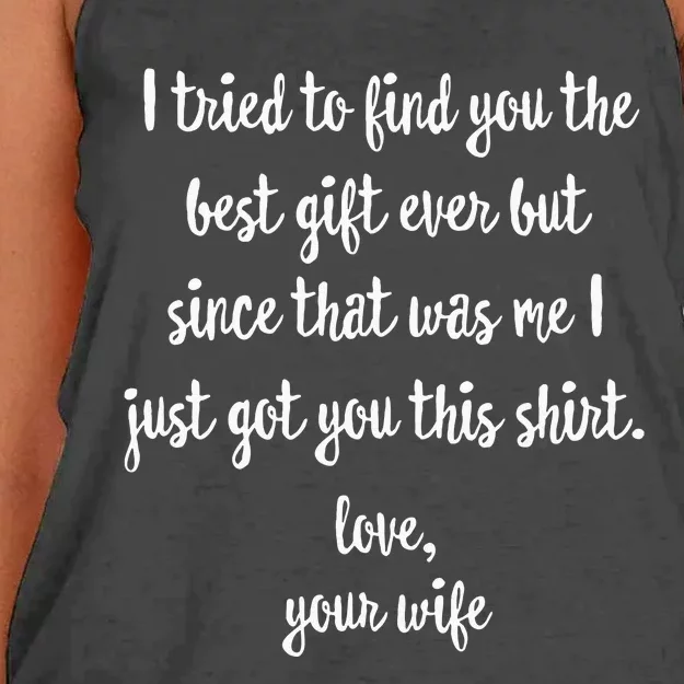 Funny Fathers Day Or Birthday Gift From Wife To Husband Women's Knotted Racerback Tank