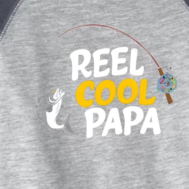 Funny FatherS Day Fish Reel Cool Fisher Papa Fishing Dad Meaningful Gift Toddler Fine Jersey T-Shirt