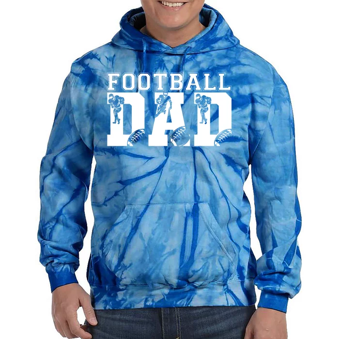 Funny Fathers Day Football Dad Football Dad Birthday Gift Tie Dye Hoodie