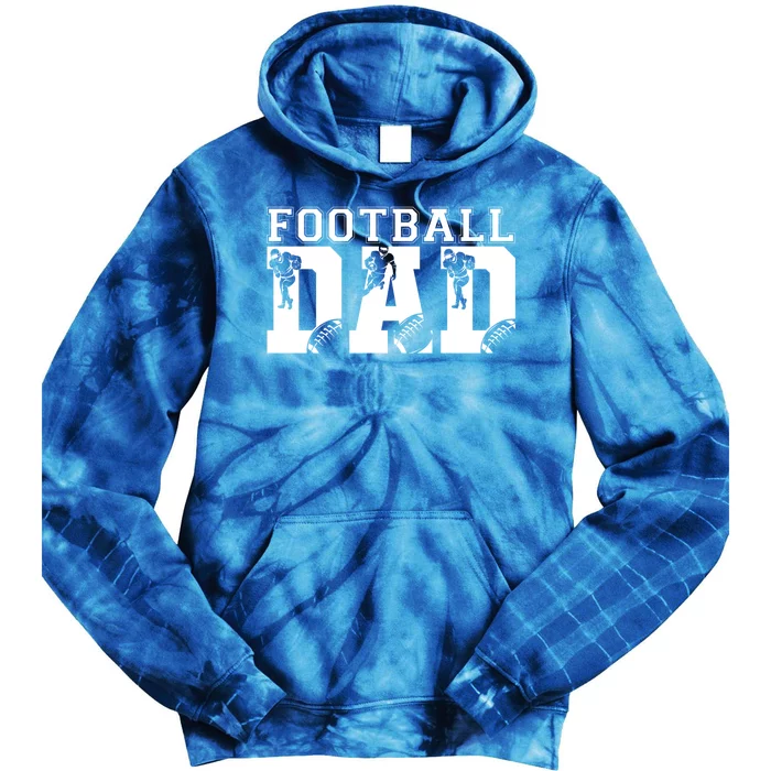 Funny Fathers Day Football Dad Football Dad Birthday Gift Tie Dye Hoodie