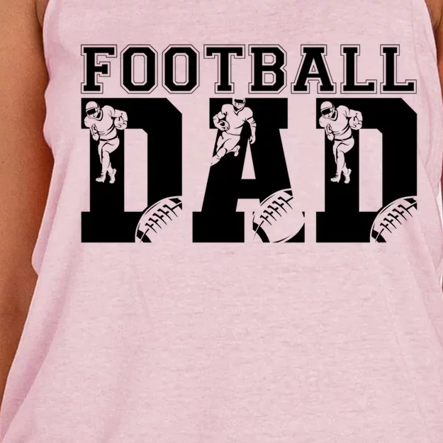 Funny Fathers Day Football Dad Football Dad Birthday Gift Women's Knotted Racerback Tank