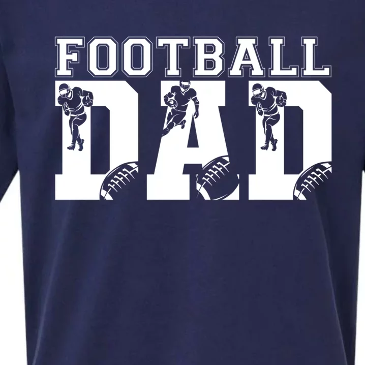 Funny Fathers Day Football Dad Football Dad Birthday Gift Sueded Cloud Jersey T-Shirt