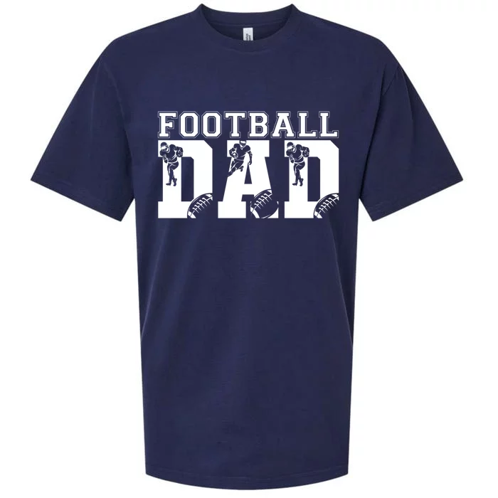 Funny Fathers Day Football Dad Football Dad Birthday Gift Sueded Cloud Jersey T-Shirt