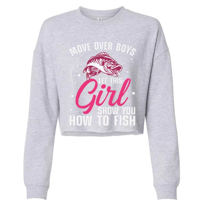 Funny Fishing Design Fisherman Fishing Lover Cropped Pullover Crew