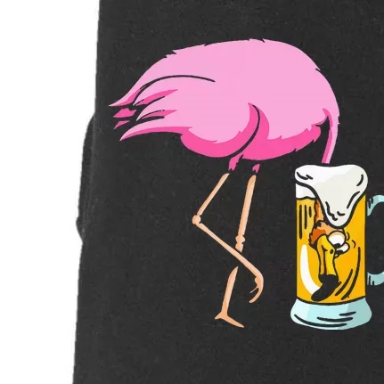 Funny Flamingo Drinking Beer Party Beer Drinker Doggie 3-End Fleece Hoodie