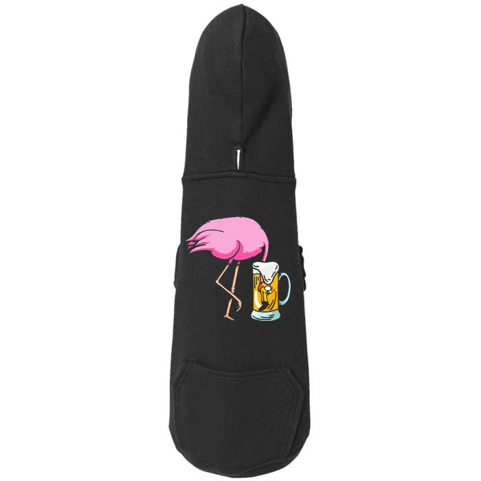 Funny Flamingo Drinking Beer Party Beer Drinker Doggie 3-End Fleece Hoodie