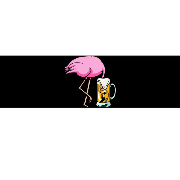 Funny Flamingo Drinking Beer Party Beer Drinker Bumper Sticker